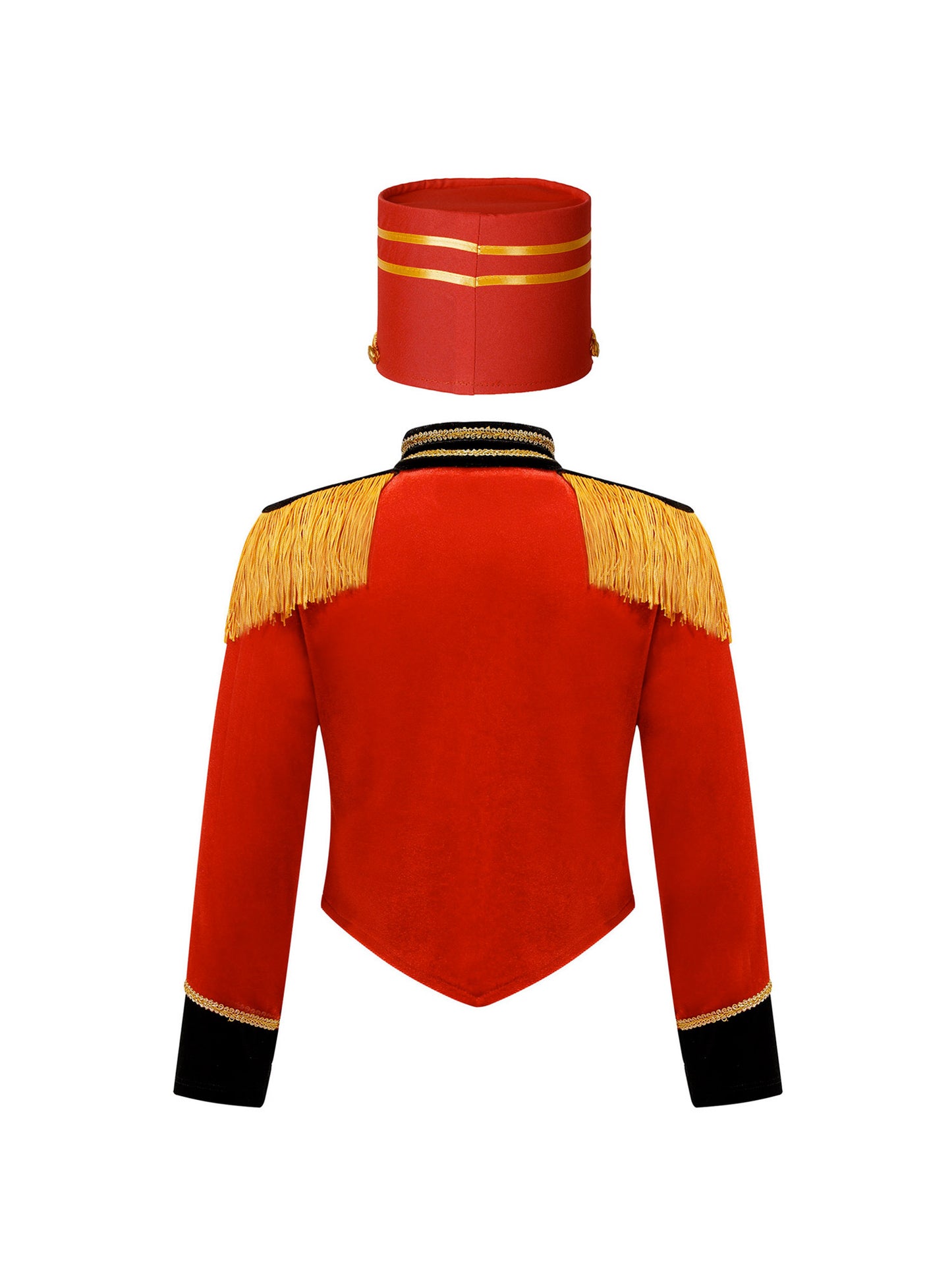 Girls Boys Marching Band Costume Outfits Circus Ringmaster Jacket Coat Team Performance Drummer Drum Major Uniform with Hat Sets