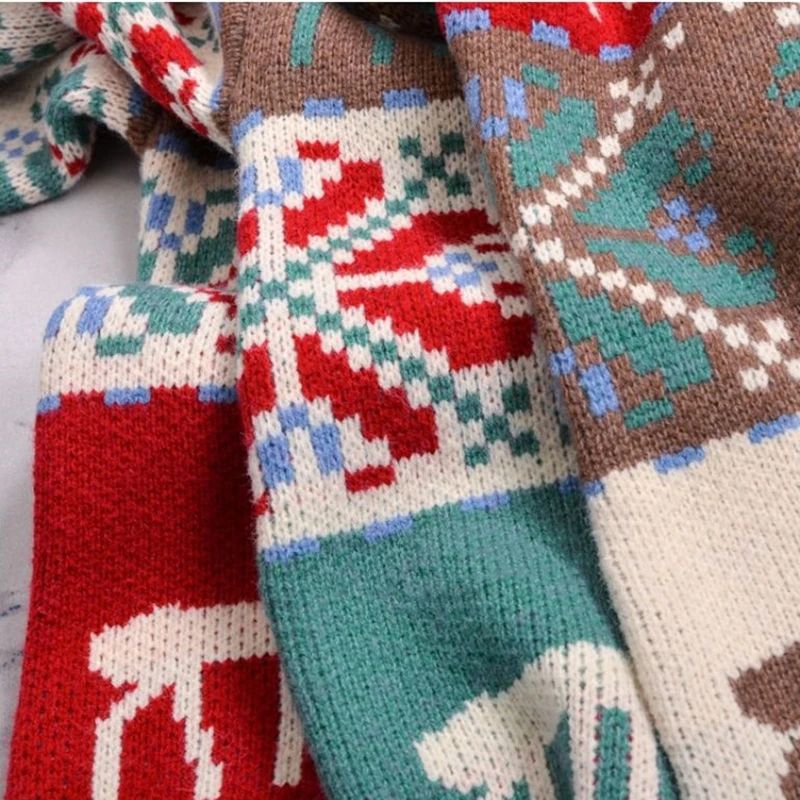 Knitted  Christmas Sweater Knit Sweaters For Men Cardigan Couple Vintage Sweater Cardigans Coat Y2K Jacket Men's Clothing