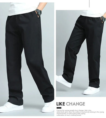 Calça Masculina Casual Plus Size 6GG Algodão Folgada Comprida Calça Esporte Elástico Cordão Moletom Masculina Calça Jogger Masculina Outono