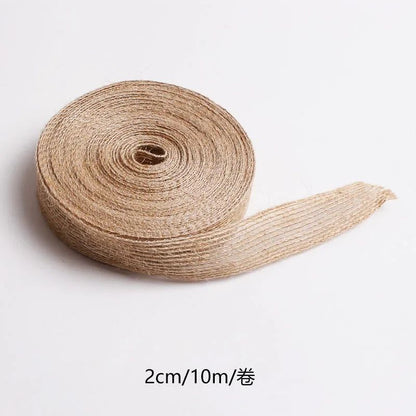 10M 15-50mm Ribbon for Bows Gift Ribbon Natural Jute Christmas Ribbon Roll DIY Vintage Wedding Apparel Sewing Supplies Ribbons