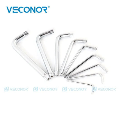 Conjunto de Chaves Torx de Braço Curto e Longo de Aço Cromo-Vanádio Durável Ferramenta Manual Chave Estrela T10 T15 T20 T25 T27 T30 T40 T45 T50