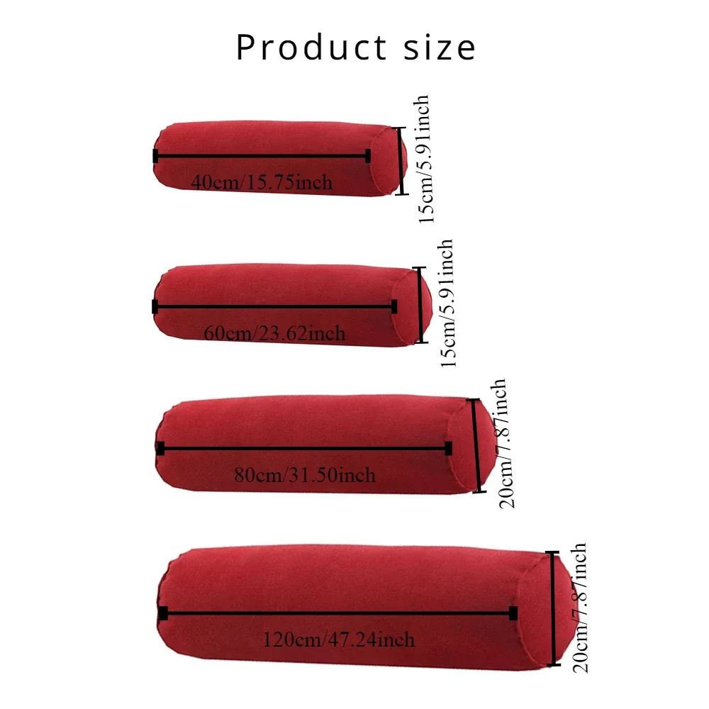 1PC Removable Cylindrical Soft Long Pillow Neck Bolster Pillow Roll Headrest Corduroy Comfortable Pillow Case Cushion with Cover
