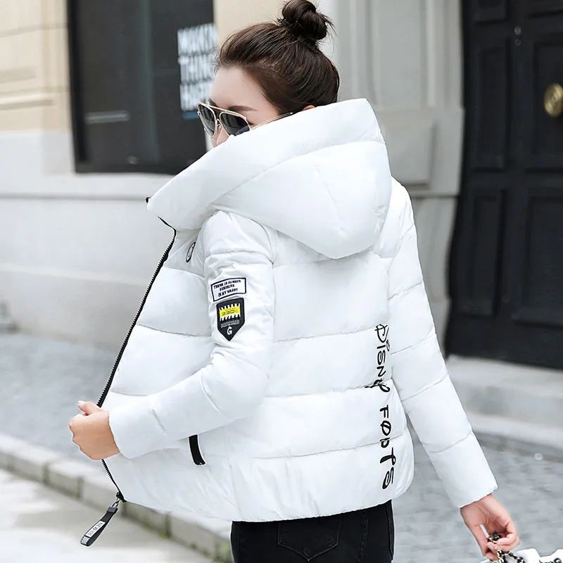2025 New Winter Parkas Women Jacket Hooded Thick Warm Short Jacket Cotton Padded Parka Basic Coat Female Outerwear 5XL