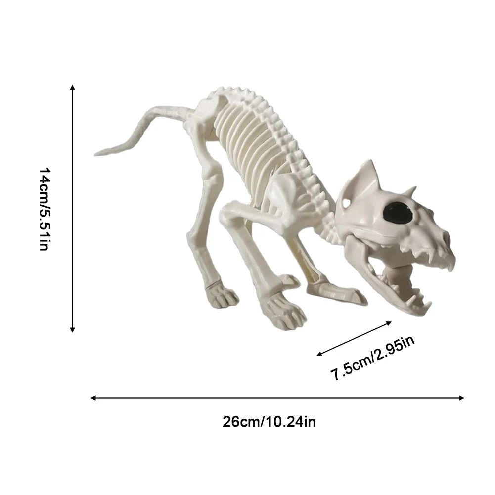 Fake Animal Skeleton Model Halloween Decor Dog Bat Spider Scorpion Cat Skeleton Scary Pendant Props Haunted House Accessories
