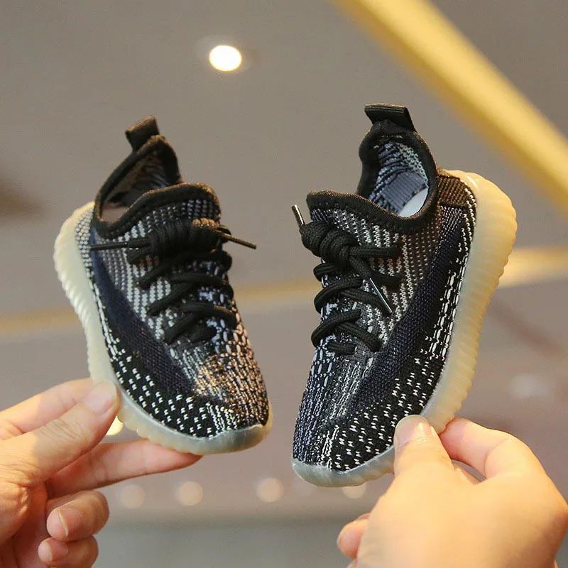 Kids Spring and Autumn Sneakers Soft Breathable Running Knitting Infant Teenage Mesh Sports Boy Girl Lightweight Coconut Shoes