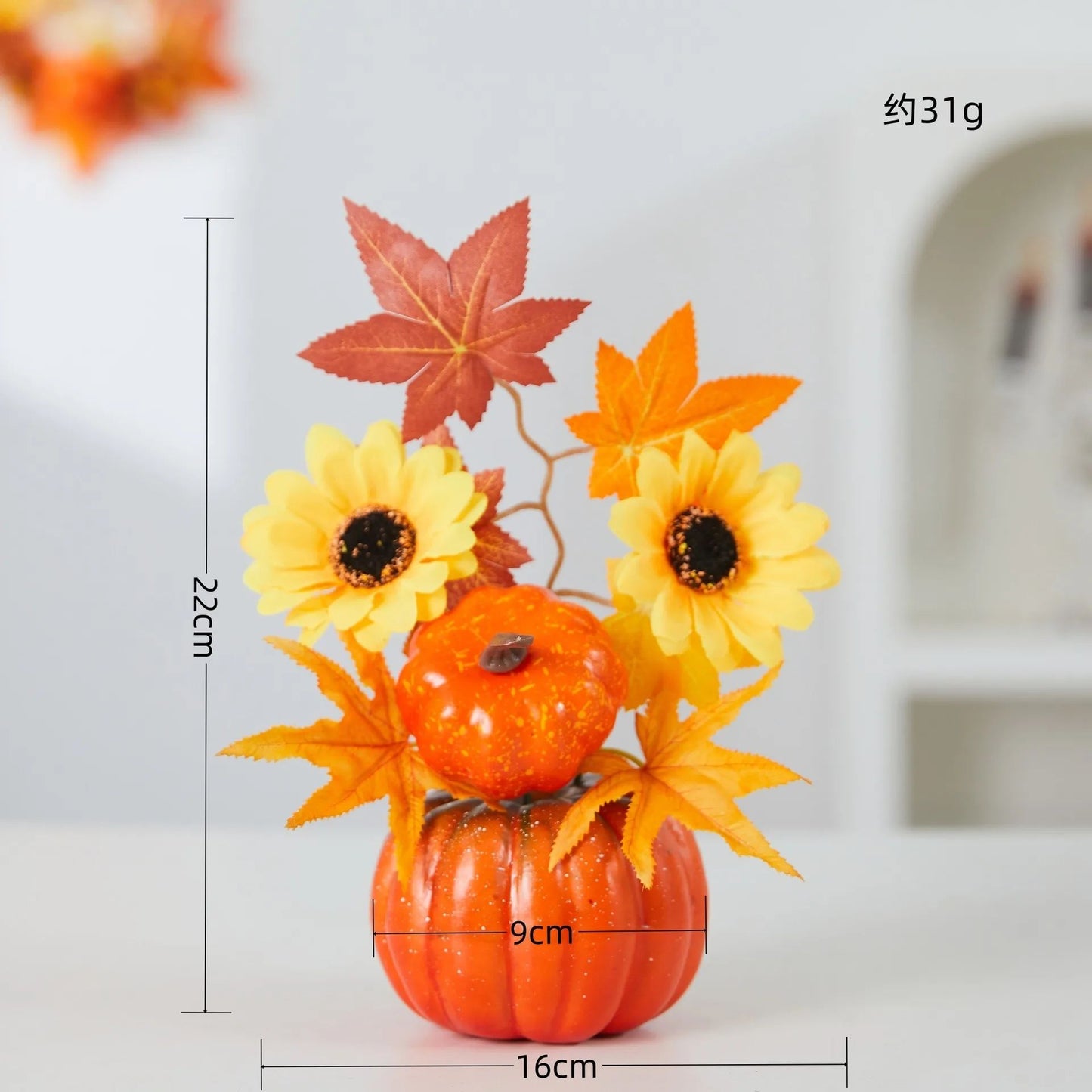 Autumn Theme Party Decor Sunflower Maple Leaf Ornaments Thanksgiving Day Bonsai Harvest Festival DIY Happy Halloween Day 2025