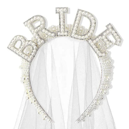 Bride to be Pearl crown Headband Bach Bachelorette hen Party Bridal Shower wedding engagement rehearsal dinner Decoration Gift
