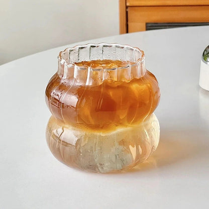 Copo de Vidro Resistente ao Calor, Tumbler, Transparente, para Chá, Suco, Leite, Caneca de Café, Copos de Água para Casa, Caneca Listrada 410/530ml