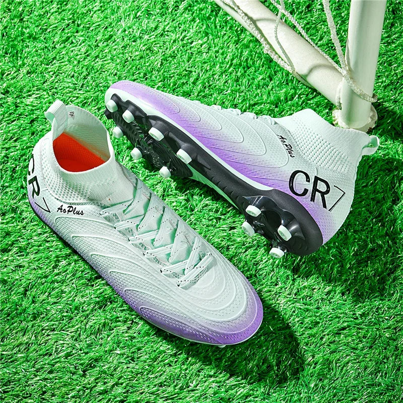 New Men Football Boots Outdoor Sport Boys Long Spikes Training Cleats Soccer Shoes Adult Non Slip Breathable Match Comfortable