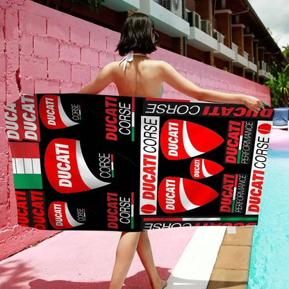 Ducati Motorcycle LOGO Printing Big Microfiber Beach Towels Towel Sand Beach Towels Pool Towel for Travel Swim Pool Yoga