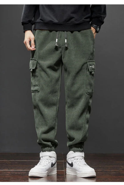 Calça Casual Masculina Elástico na Cintura Primavera Outono Estilo Novo Calça Esportiva Harem Jogger Reta com Cordão Elástico Masculina