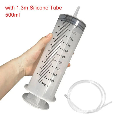 1 seringa de grande capacidade de 150ml-500ml, bomba reutilizável, medição, tubo de 1,3m, alimentação, tinta, seringa grande, nutrientes hidropônicos