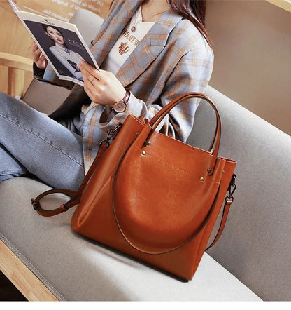Women's Cow Genuine Leather Handbags Lady Vintage Retro Cowhide shoulder Bag Ladies Luxury large capacity multiple Pockets Lady