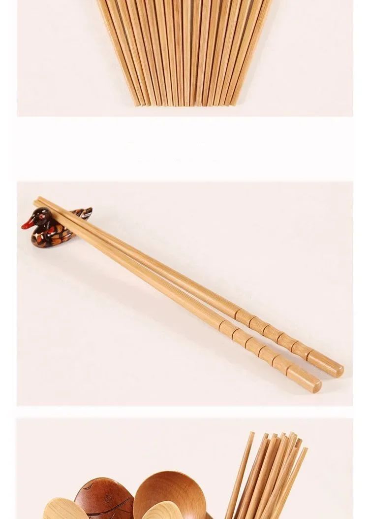 Hashis de Madeira de Bambu Natural Artesanais Hashis de Bambu para Cozinha Doméstica 24cm Reutilizáveis para Sushi e Utensílios de Mesa