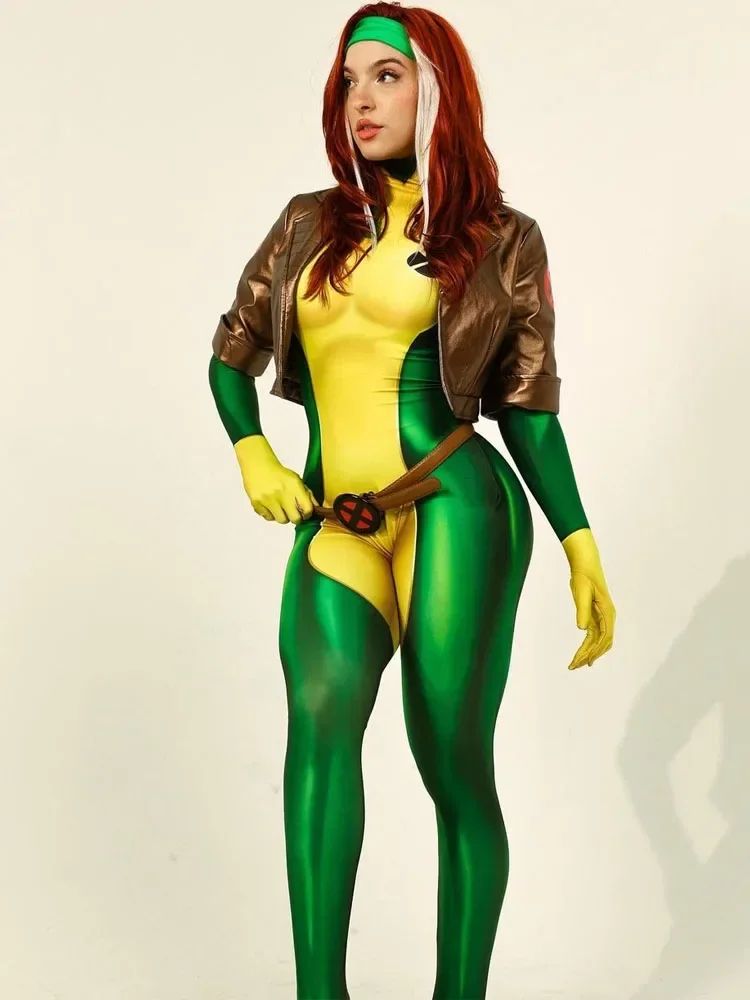 Rogue Cosplay Anna Marie Cosplay 3D Printing Adult Kids Zentai suit Halloween Party Women Girls costume