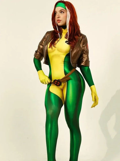 Rogue Cosplay Anna Marie Cosplay 3D Printing Adult Kids Zentai suit Halloween Party Women Girls costume