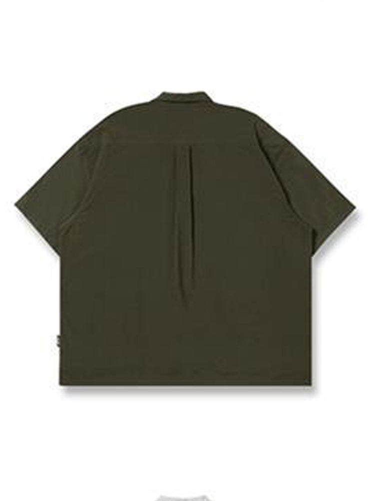 Gmiixder Multi Pocket Lapel Shirt Loose Workwear Short Sleeve Button Blouse Men Women Vintage CityBoy Japan Premium Cargo Shirt