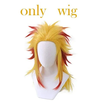 2026 Halloween Rengoku Kyoujurou Cosplay Anime  Cosplay Costume  Kimono Haori Wig Ring