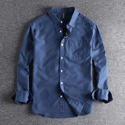 Basic Minimalist Men Shirt Jacket Pure Cotton Washed Oxford Military Light Casual Work Safari Style Shirts Mens Tops Shirt