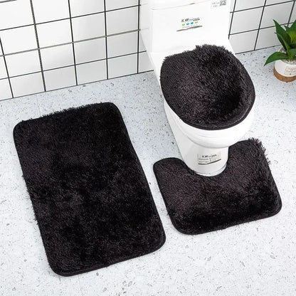 3piece Bathroom Mat Bathroom Silk Tie-dye Bathroom Soft Non-slip Carpet Shower Carpet Toilet Seat Cover Floor Mat