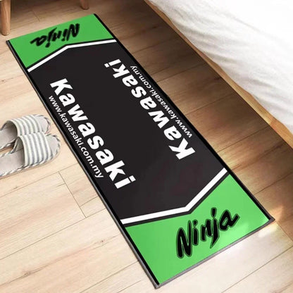Garage Mat Motorcycle Carpet Racing Cool Moto Display Kawasaki Carpet for Kawasaki Motorcycle Area Rug Anti-slip Floor Decor Rug