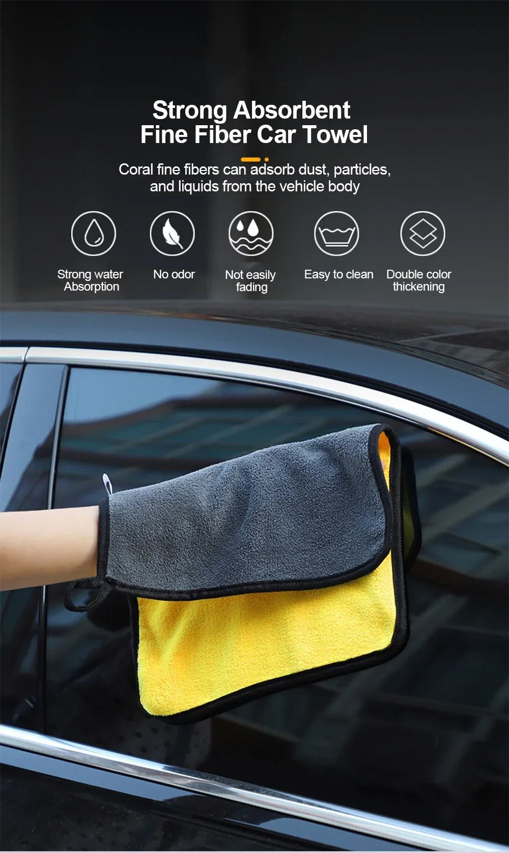 10/5/3Pcs Car Wash Microfiber Towel 30*30CM Car Cleaning Drying Cloth Care Cloth Car Wash Towel Kitchen Towel