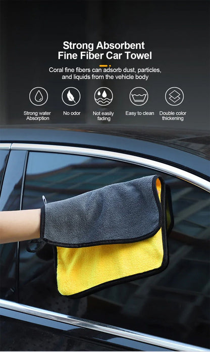 10/5/3Pcs Car Wash Microfiber Towel 30*30CM Car Cleaning Drying Cloth Care Cloth Car Wash Towel Kitchen Towel