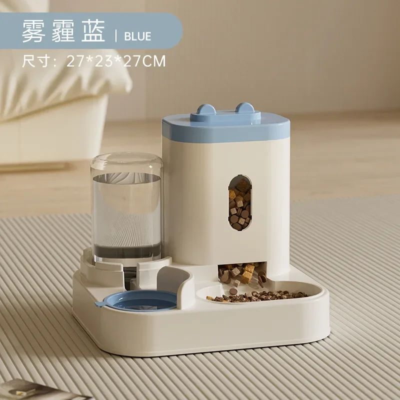 Comedouro Automático para Cães Gatos com Bebedouro Grande Capacidade Armazenamento de Ração Dispensador de Comida Acessórios para Filhotes e Pets