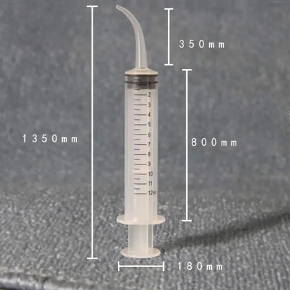 5 Seringas Odontológicas Descartáveis 12cc/ml com Ponta Curva para Irrigação Oral
