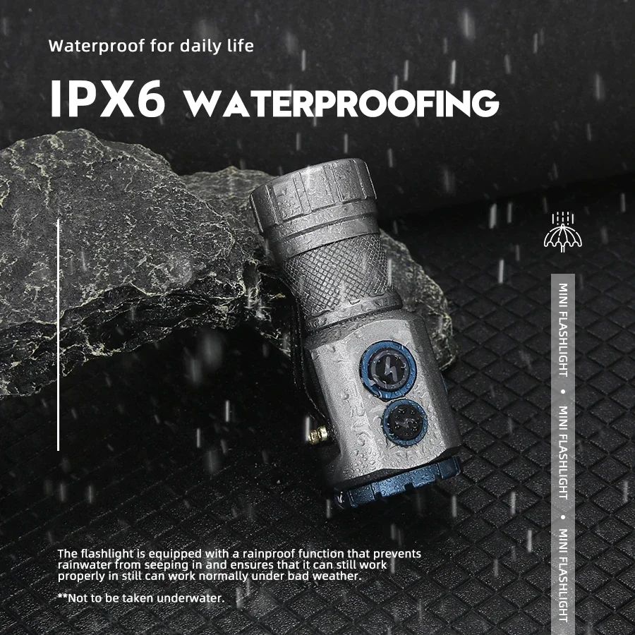 Mini EDC Flashlight 2000LM 18350 Battery USB Rechargeable LED Flashlight with Tail Magnet RGB Side Lamp Camping Emergency Lamp