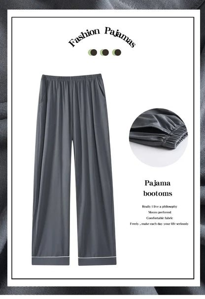 Men's Modal Sleepwear Loose Fit Casual Thin Home Pants Spring Autumn Summer Comfortable Lightweight Men's Drawstring Sweatpants