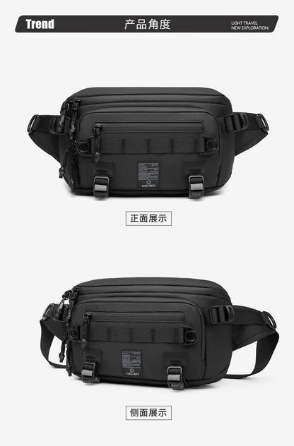 OZUKO  Tactical bag Fanny Pack Outdoor Sports Tactical  Multifunction Waterproof Male Chest Bag Mens Crossbody Bags