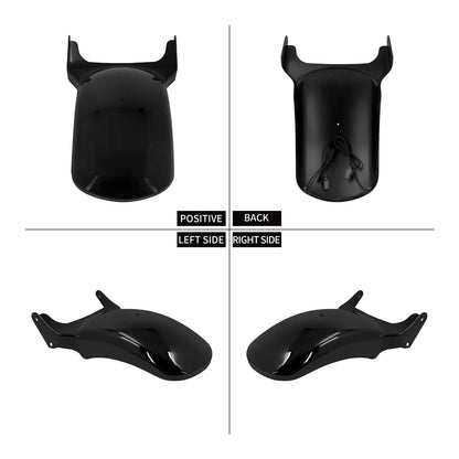Motorcycle Rear Mudguard With LED Light Turn Signal Brake Lamp Iron Fender For Harley Softail Breakout FXBRS Rocker 2008-2017