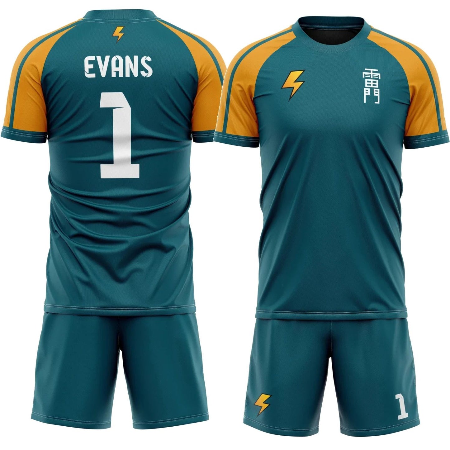 Anime Inazuma Eleven Raimon Men's Summer 3D Printed Short Sleeve Shorts Two Piece Set Street Leisure Sports Fashion Set