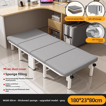 Cama dobrável, cama para pausa para almoço, cadeira para soneca, cama de acampamento portátil doméstica com tábua rígida para acompanhante.