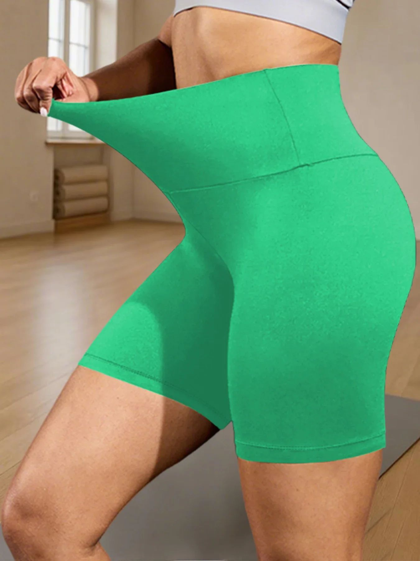 Women's High Waisted Biker Shorts Super Soft Tummy Control No See Through Workout Yoga Running Athletic Push Up Gym Fitness