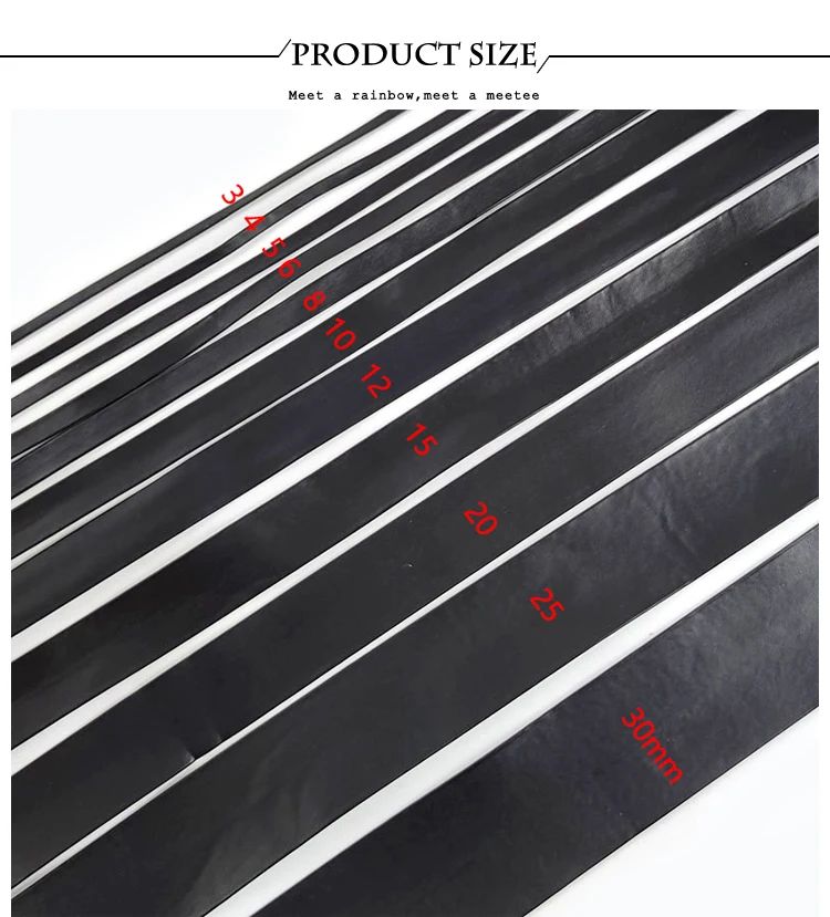 5Meters 3-50mm Black PU Leather Cords Soft Ribbon Band Bag Strap Webbing Necklace Jewelry Decor Tape DIY Sewing Accessories