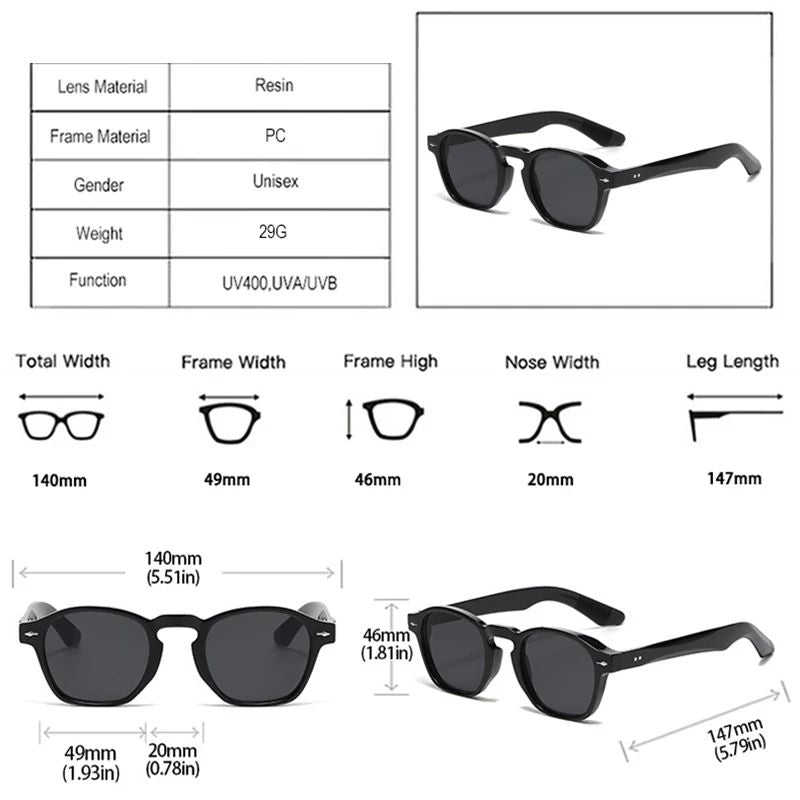 JNPCXI Retro Rivets Men Square Sunglasses Fashion Blue Green Trending Shades UV400 Women Clear Frame