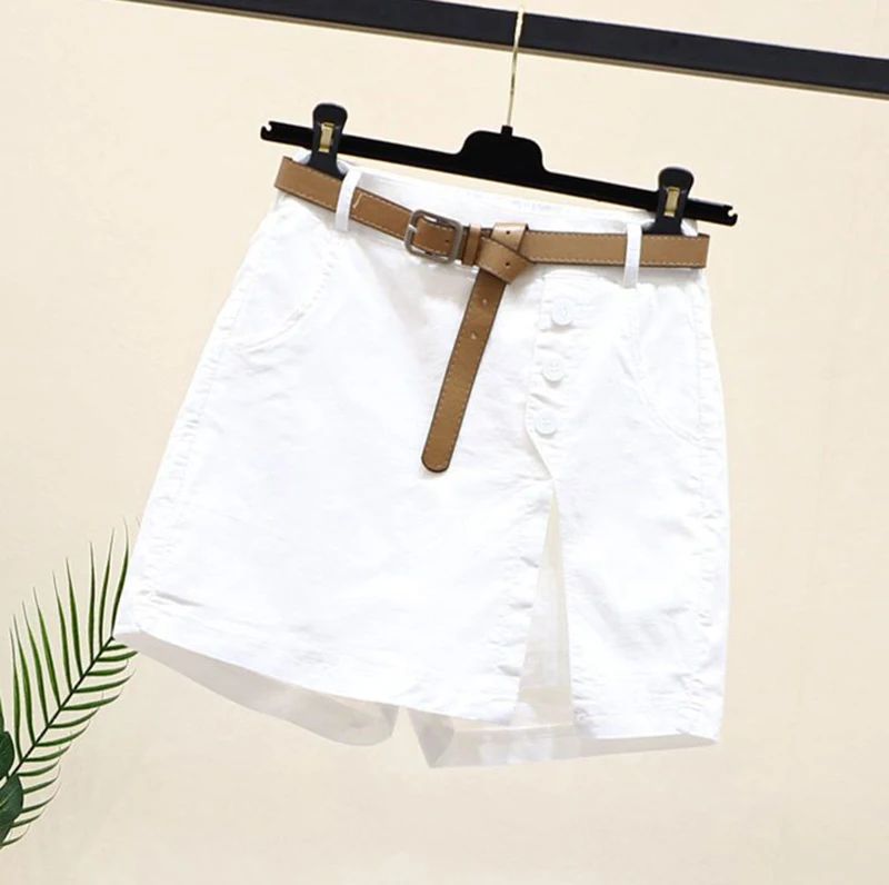 2026 Chic Shorts Women Korean Solid Buttons Side Slit A-line Streetwear Fashion Skirts Chic Harajuku Summer Loose Pants