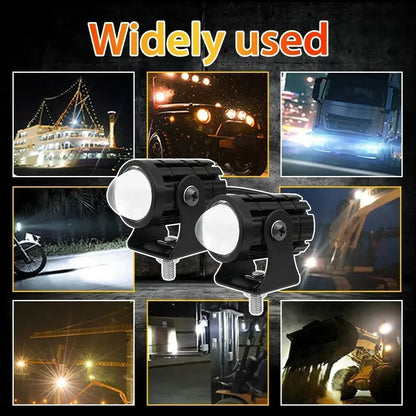 Super Bright Motorcycle LED Explorers Headlight Projector Fisheye Lens LED Moto Fog Auxiliary Motorcycle Headlight