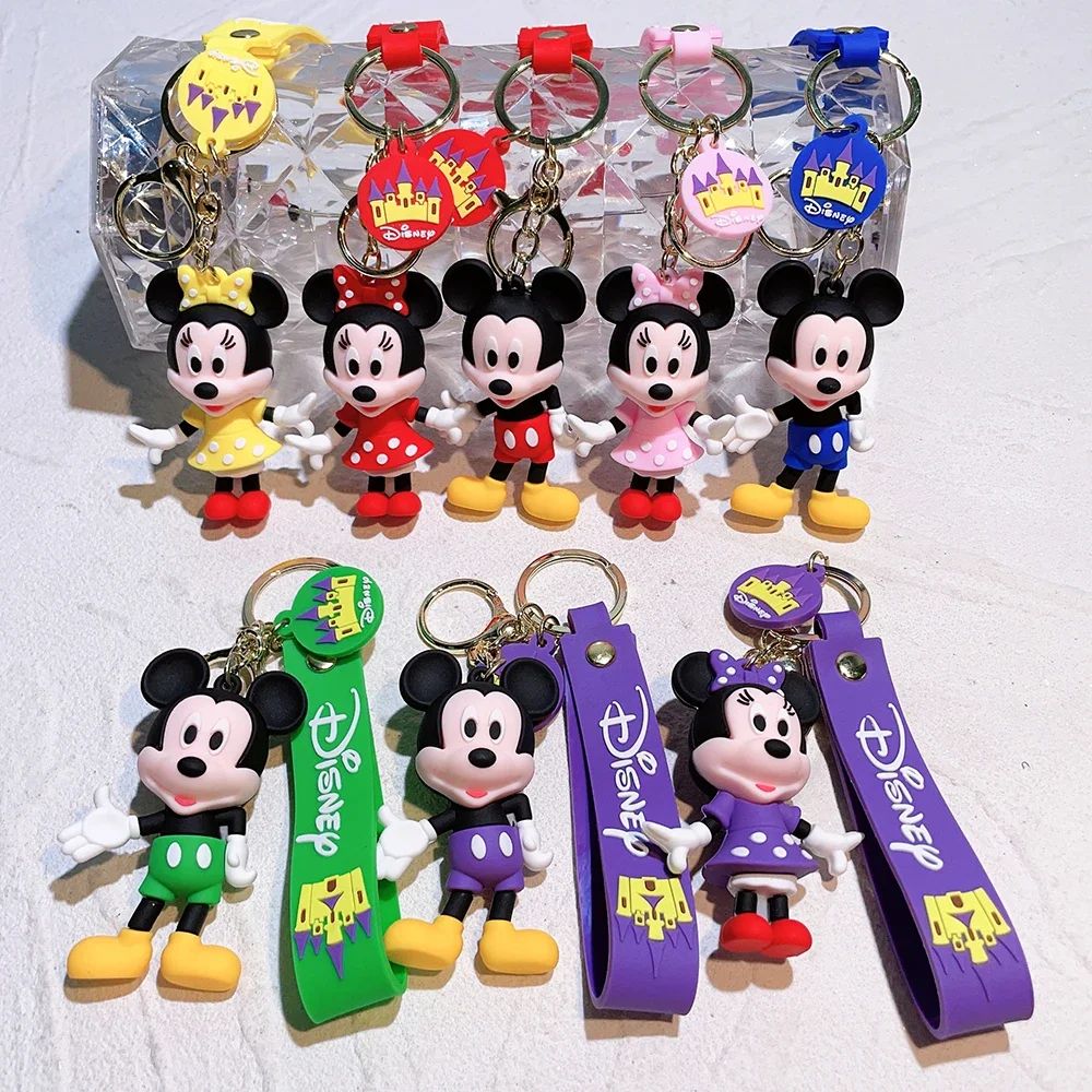 Disney Anime Mickey Chaveiro Desenho Animado Stitch Fofo Minnie Chaveiro Estudante Bolsa Pendurada Chaveiro Carro Tudo-a-ver Presentes de Natal