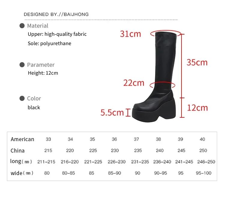 2024 Brand New Gothic Style Sexy Elegant Chunky Platform Women Ankle Boots Big Size 43 Walking Comfy Woman Shoes Platform Shoes