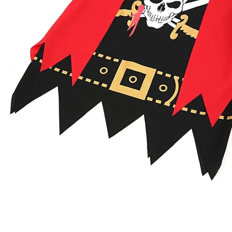 Boys Pirate Costumes Kids Pirate Toys Costumes Captain Jack Striped Dress Up Costume with Pirate Toys Halloween Dress Up