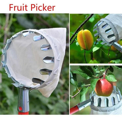 Farm Fruit Picker Garden Orchard Peach Apple Tall Tree Picker Metal Picker Collection Bag Autumn Harvest Convenience Tool