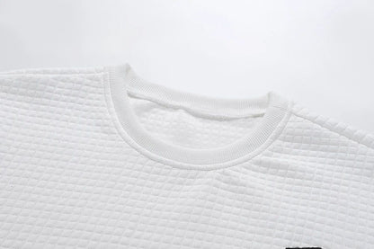 Men's Crew Neck Sweatshirts Solid Color  Long Sleeve Large Sweatwear Spring Autumn Outdoor Jogging Tops