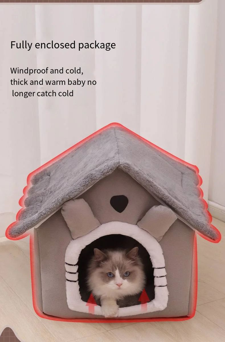 1 unidade de casinha de gatos e cachorros, casinha pequena para cachorro, uso geral nas quatro estações, pode ser desmontada e lavada, casinha de cachorro, suprimentos para animais de estimação, cama para animais de estimação