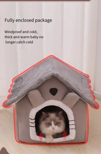 1 unidade de casinha de gatos e cachorros, casinha pequena para cachorro, uso geral nas quatro estações, pode ser desmontada e lavada, casinha de cachorro, suprimentos para animais de estimação, cama para animais de estimação