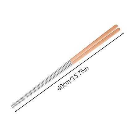 Hashis de Aço Inoxidável Hashis Longos para Cozinhar Macarrão Fritura Panela Quente Hashis Chineses Hashis de Metal Reutilizáveis Utensílios de Mesa
