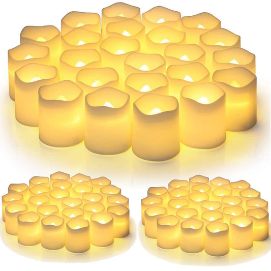 24Pcs Flameless LED Candle Lights Creative Wishing Led Tea Lamp Warm White Halloween Wedding Christmas Decoration Candle Light