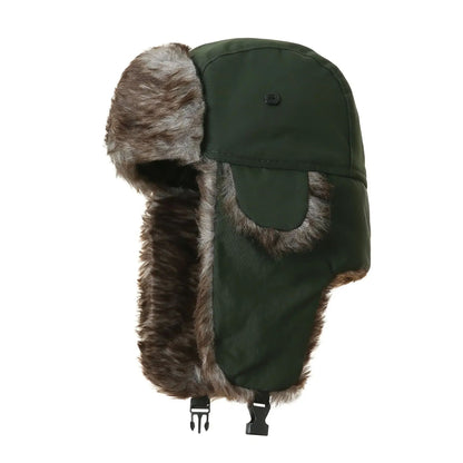 Unisex Warm Mens Women Trapper Cap Aviator Trooper Earflap Winter Flaps Ski Hat New Bomber Hats Russian Ski Hat Faux Fur Hats
